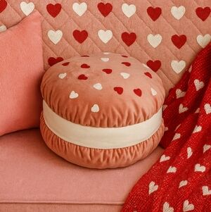 Amour Super Soft Textured Decorative Pillow – Heart Macaron Design – 14" x 16"